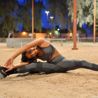 Mila Monet loves to work out and show nice boobs