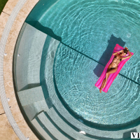 Amazing girl Nancy A loves riding a hard pecker by the pool
