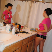 Chrissy Marie strips naked and invites you to join her for a hot shower
