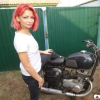 Redhead babe really likes my new bike