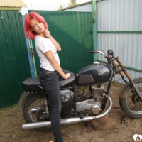 Redhead babe really likes my new bike