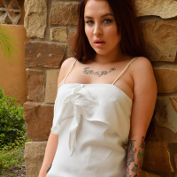 Sandra Luberc flaunts her breasts and coochie