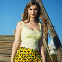 Naughty brunette chick Stella Cox revealing her naked curves