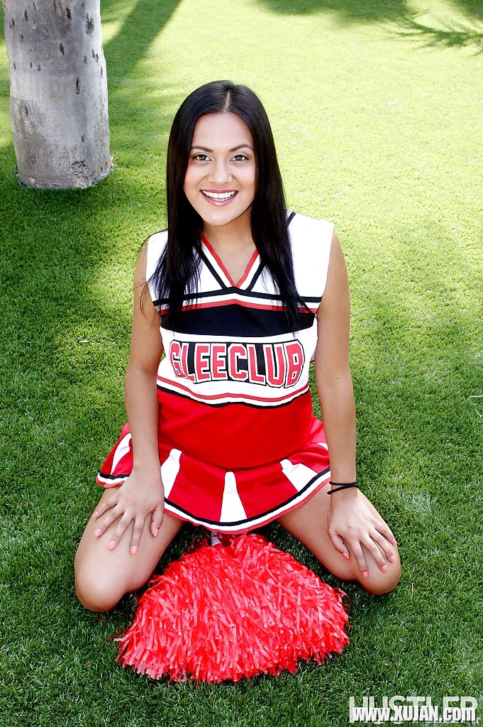 Young cheerleader babe Selma Sins sliding a finger inside warm cunt - Photo #795577