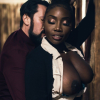 Osa Lovely takes white cock in hot chocolate twat
