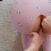 Busty girl Jennifer Mendez in ripped pajamas takes a ride on a big cock