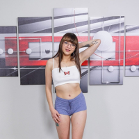 Slutty brunette teen Honey Hayes gets down and dirty with a man