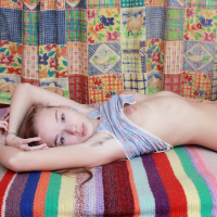 Kinky teen chick Milena D shows off her bushy lovebox
