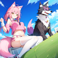 Pink wolf