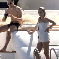 Kate Moss showing great topless on a boat