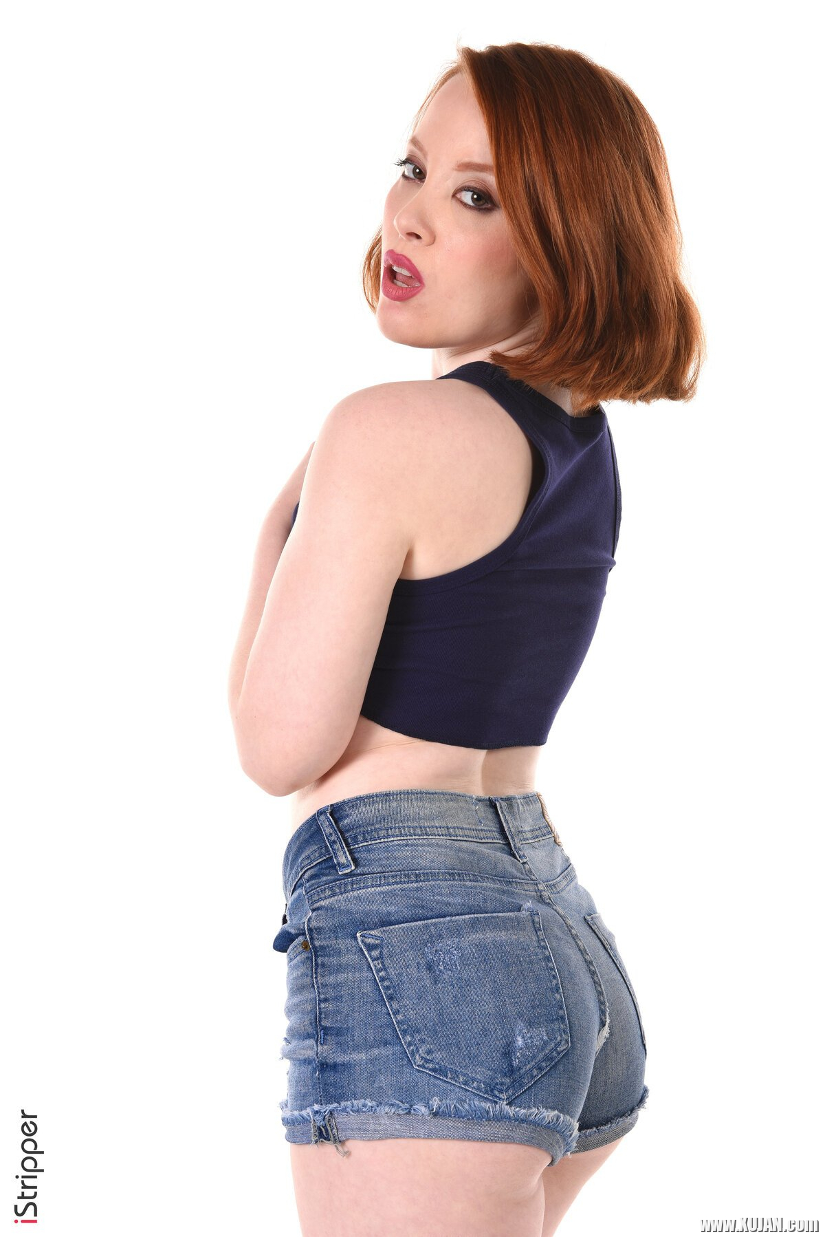 Seductive redhead cutie Lottie Magne gets naked and shows hot smooth ass - Photo #828755