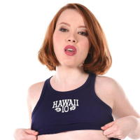 Seductive redhead cutie Lottie Magne gets naked and shows hot smooth ass