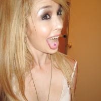 Lovely girlfriend Tiffany Fox prefers fingering her hard nipples