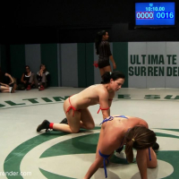 Group of lesbian girls in nonscripted lesbian wrestling fight