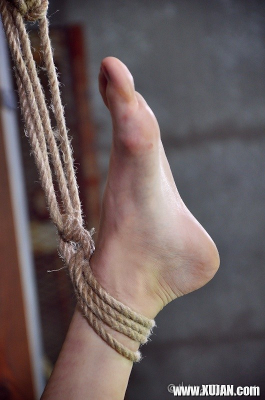 Willow Hayes petite long legs brunette babe rope bound in a dungeon - Photo #855293