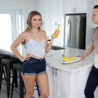 Small tits stepsis Emma Sirus takes a long dong in her tiny vagina