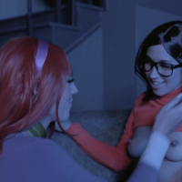 Playful Val Dodds and Alex Coal in lesbian cosplay sex session