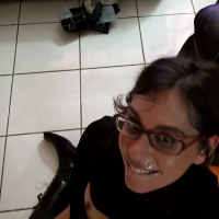 Nerdy female Kacie Castle giving POV blowjob while wearing glasses