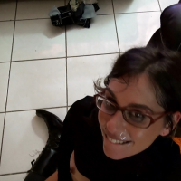 Nerdy female Kacie Castle giving POV blowjob while wearing glasses