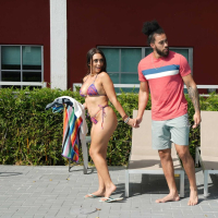 Busty and lusty latina Lilly Hall serves her neighbors big black shaft