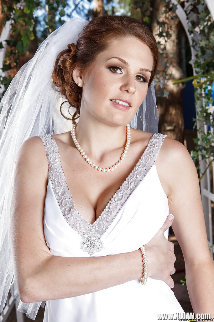 Lecherous bride Allison Moore stripping and spreading her legs - Photo #876658
