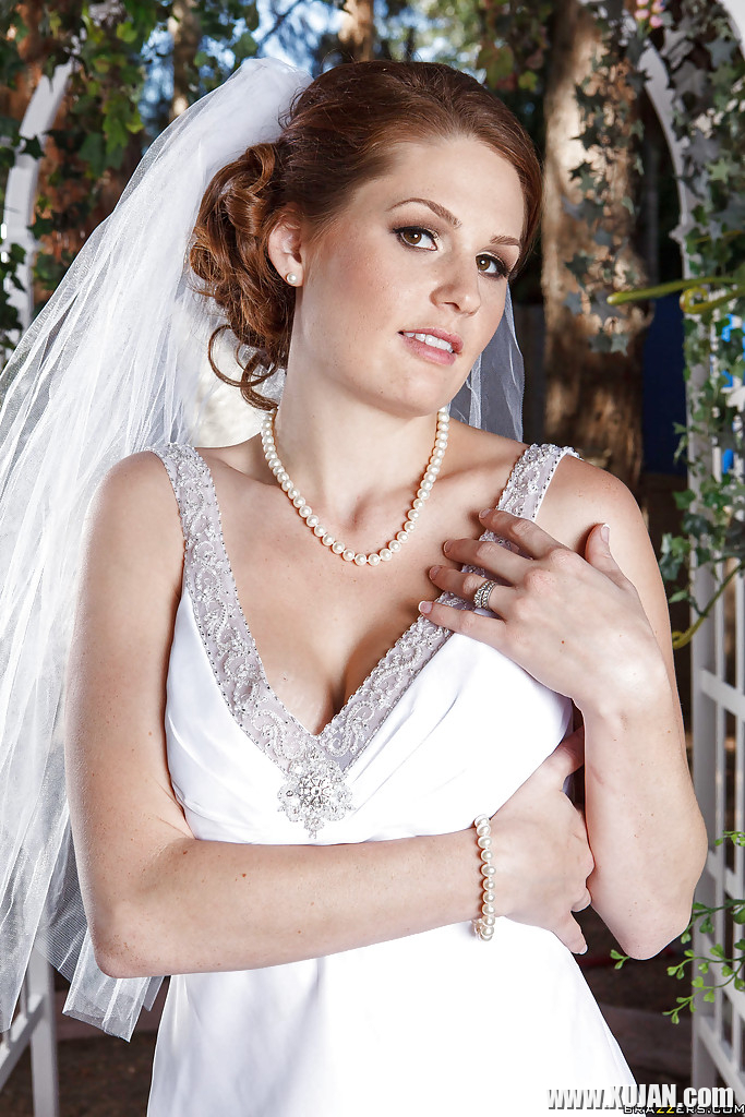 Lecherous bride Allison Moore stripping and spreading her legs - Photo #876659