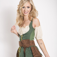 Cute babe Rachel James strips out of her Zelda outfit and gets naked
