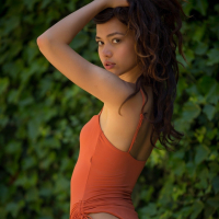 Perky Kit Rysha exposing Her little Tits Outside