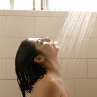 Keira Croft takes a hot and steamy shower