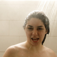 Keira Croft takes a hot and steamy shower