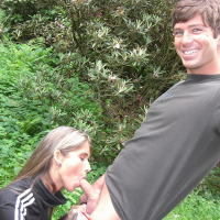 Nessa Devil gives head and fucks for an anal creampie outdoors