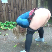 Outrageous amateur exhibitionist Ashley flashers her boobs and p