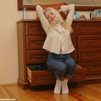 Blonde Busty Teen Lovely Anne Strips