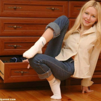Blonde Busty Teen Lovely Anne Strips