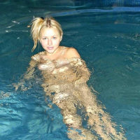 Lovely Anne swimming in the pool