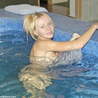 Lovely Anne swimming in the pool