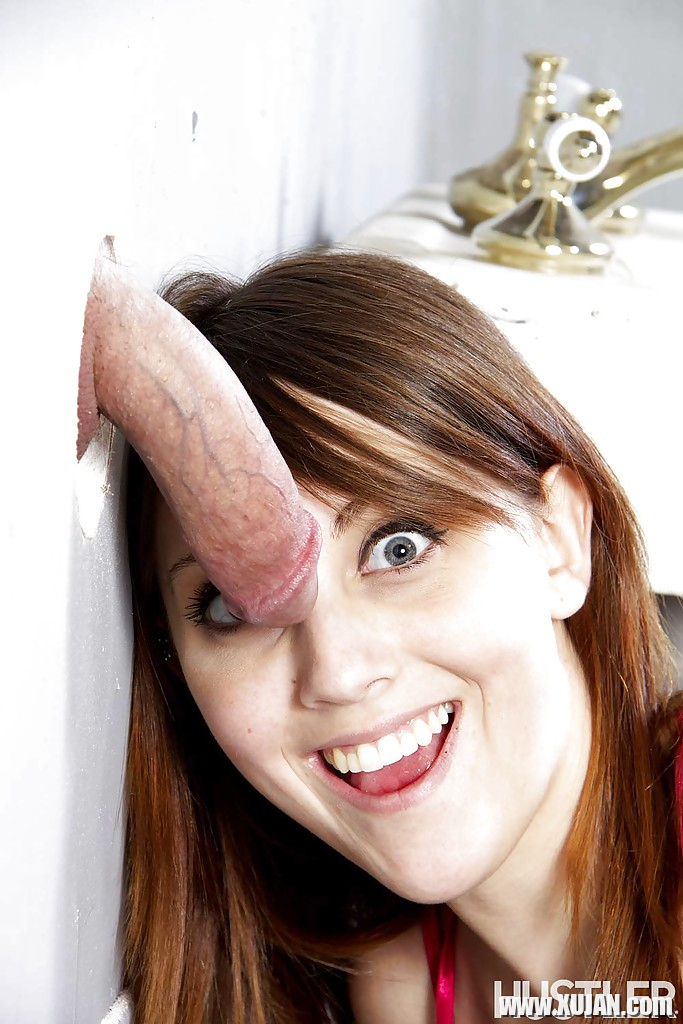 Slender teenager Nickey Huntsman is licking dick through the hole - Photo #912011