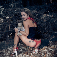 Beautiful Nikki Sims playing with her Tits outside
