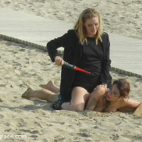 Zenda Sexy is publicly stripped and bound for electro and sex by