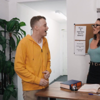 Cock hungry bitch Mandy Waters getting exposed in the library
