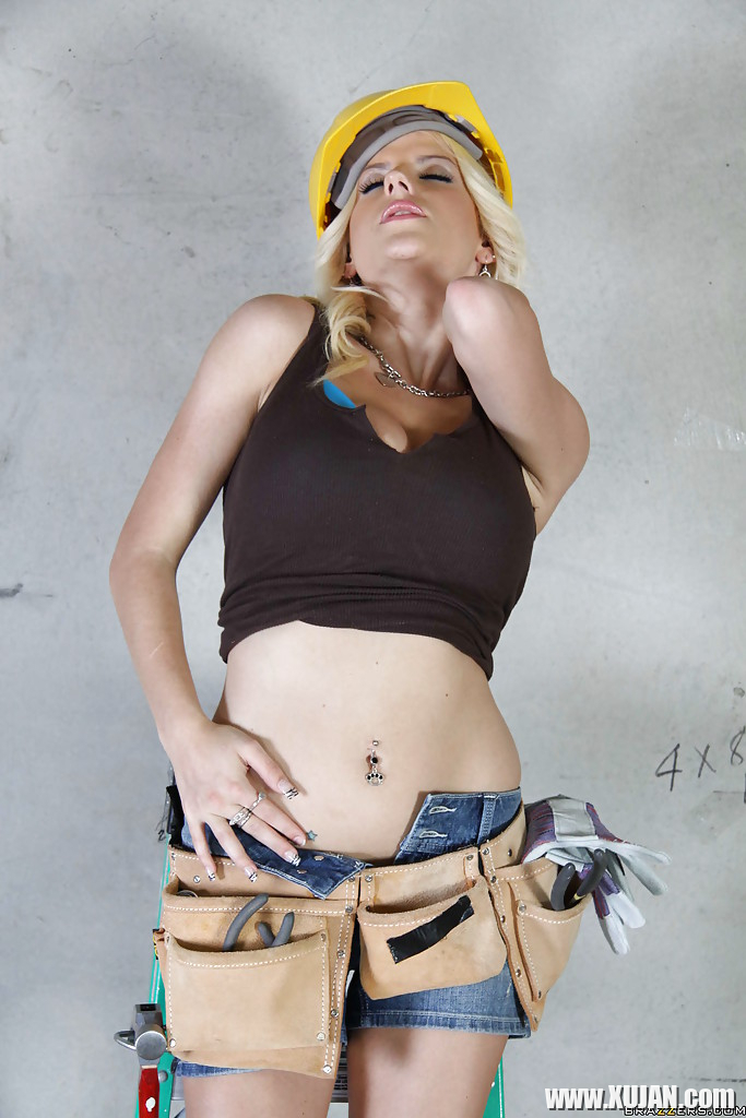 Busty uniformed contractor Haley Cummings stripped and fucked properly - Photo #920782