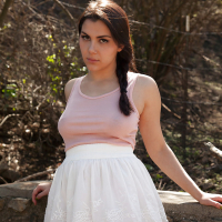 Gracious brunette bombshell Valentina Nappi having fun on a farm