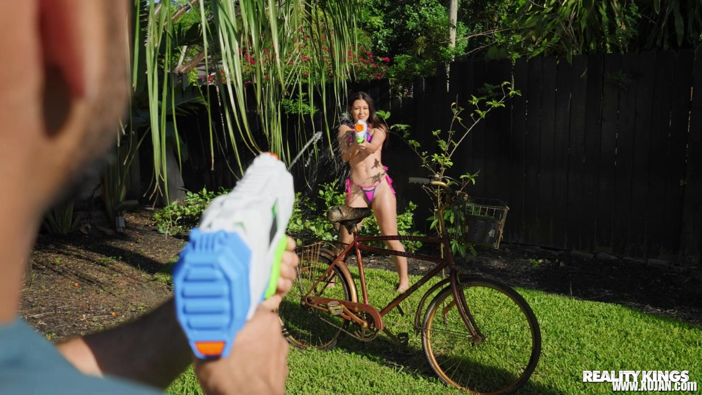 Cock hungry latina Catalina Ossa rides a thick boner by the pool - Photo #941481