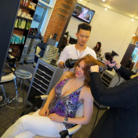 Maitland Ward braless showing huge cleavage while attending the Yuka Style salon