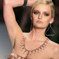 Lydia Hearst showing her nice tits and in black stockings