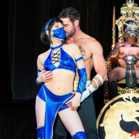 Aria Alexander slammed by her Man in Cosplay Scene