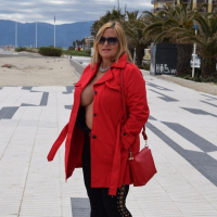 Nude babe Chrissy goes for a topless walk in France