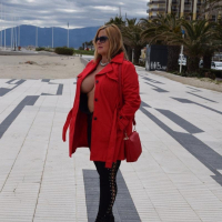 Nude babe Chrissy goes for a topless walk in France