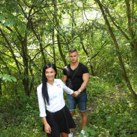 Schoolgirl Rosaline Rosa fucks her BF in the Woods