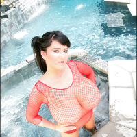 Brunette with huge tits Rachel Aldana superb outdoor nudity spectacle